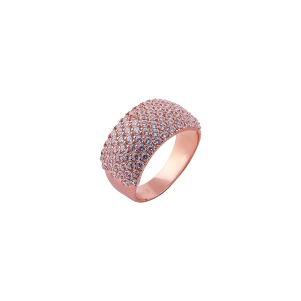 Full Pave Wide Rose Gold Band for her