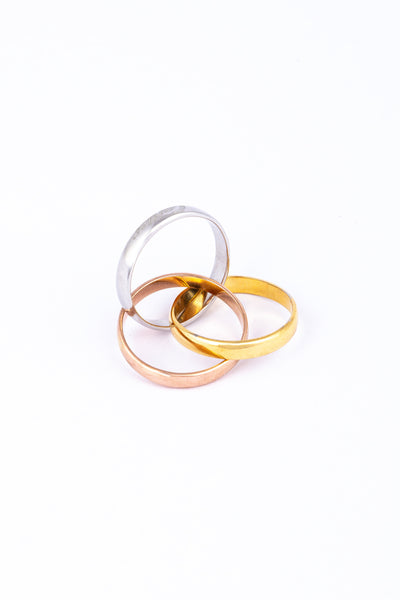 Tri-Color Interlocking Rings - Flâneur Global® | FG | 925 Fine Silver Jewelry & Accessories 