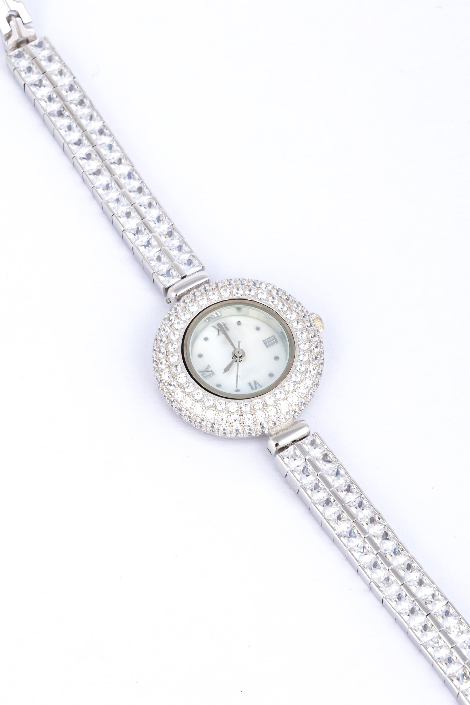 Diamond-Studded Roman Numeral Watch - Flâneur Global® | FG | 925 Fine Silver Jewelry & Accessories 