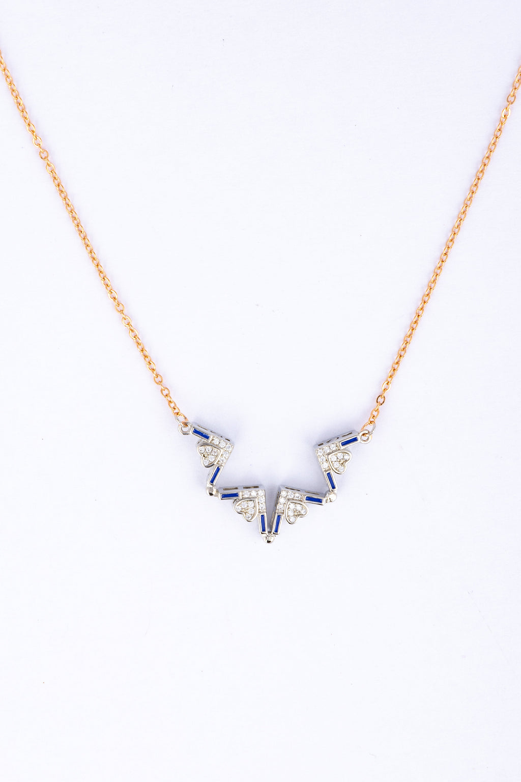 Elegant Heart and Sapphire Cross Pendant Necklace - Flâneur Global® | FG | 925 Fine Silver Jewelry & Accessories 