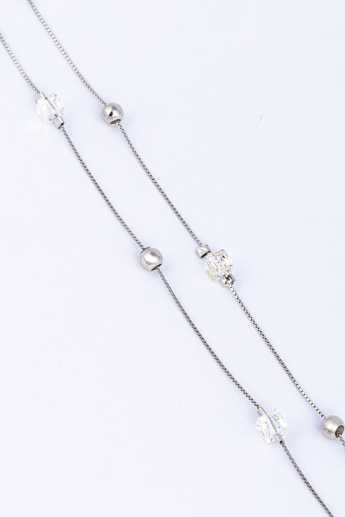 Iridescent Crystal Bead Necklace