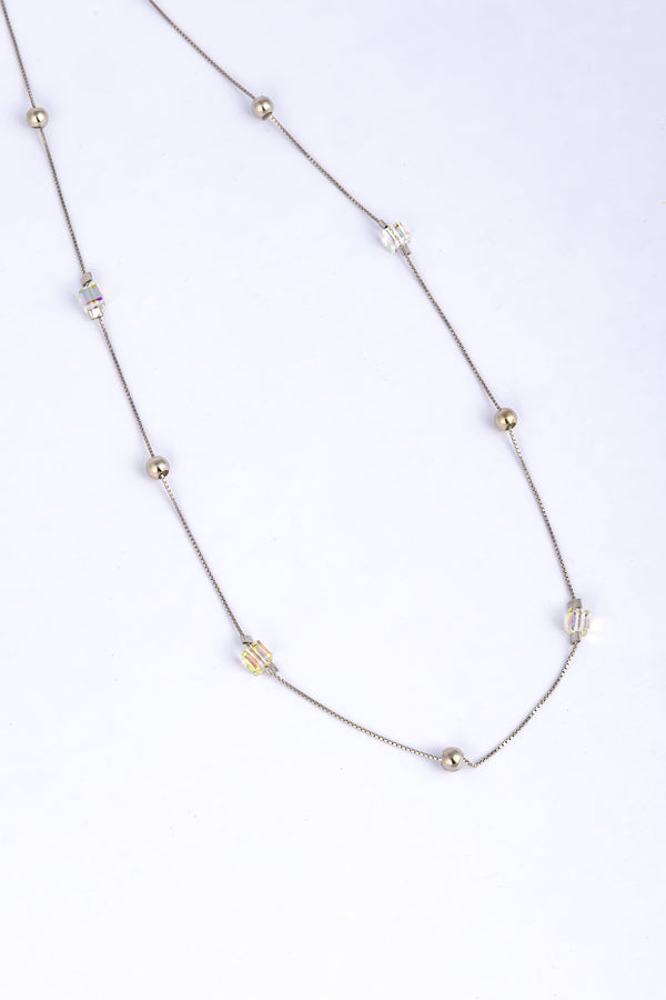 Iridescent Crystal Bead Necklace