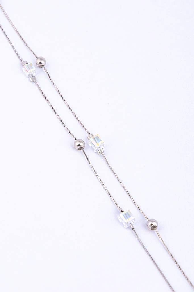 Iridescent Crystal Bead Necklace