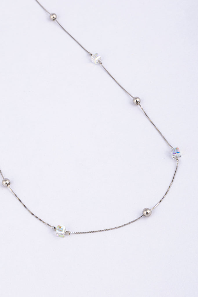 Iridescent Crystal Bead Necklace