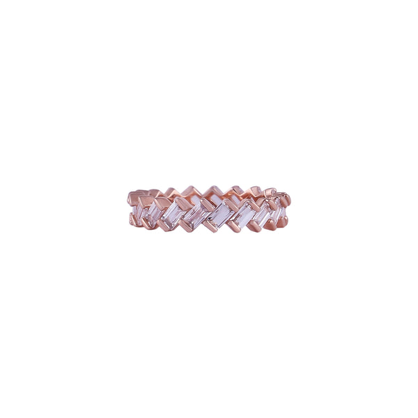 Intertwined Baguette CZ Rose Gold Band for her