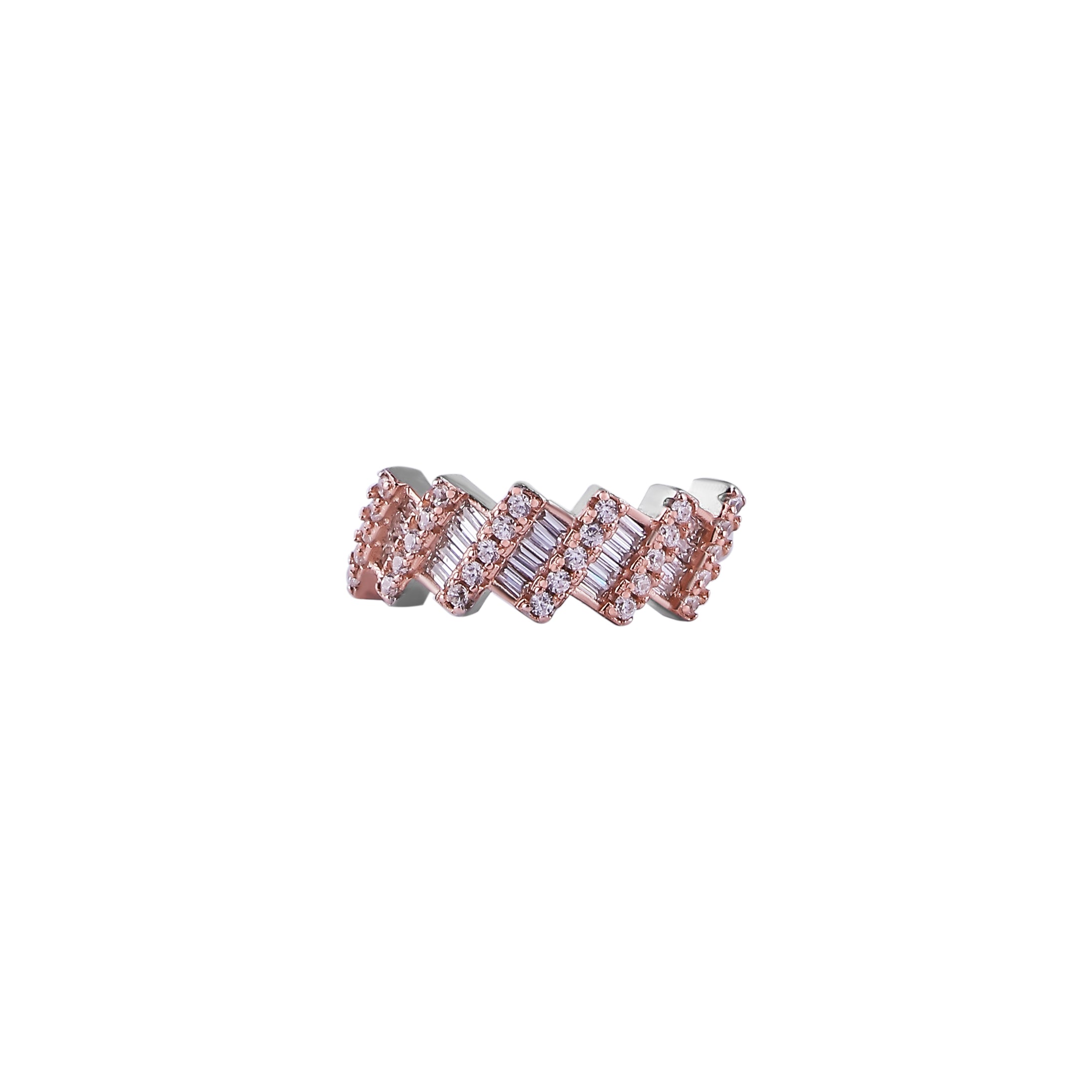 Zigzag Baguette CZ Two-Tone Ring for her
