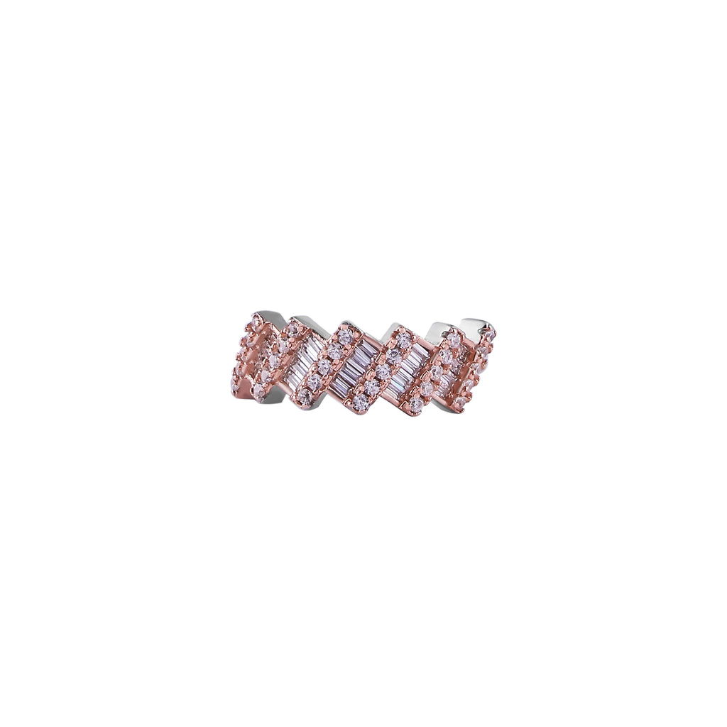 Zigzag Baguette CZ Two-Tone Ring for her