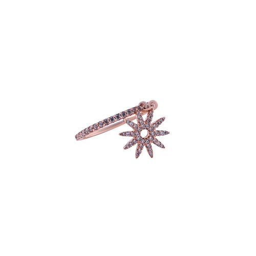 Dangle Starburst Pave Rose Gold Ring for her