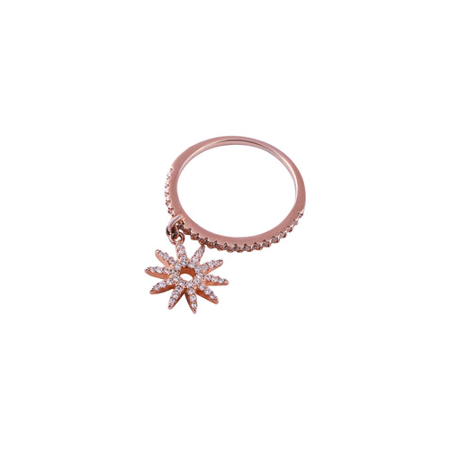 Dangle Starburst Pave Rose Gold Ring for her