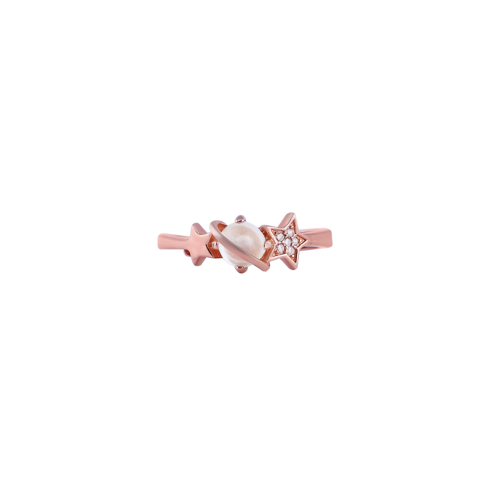 Star and Heart Mother of Pearl Rose Gold Ring for her