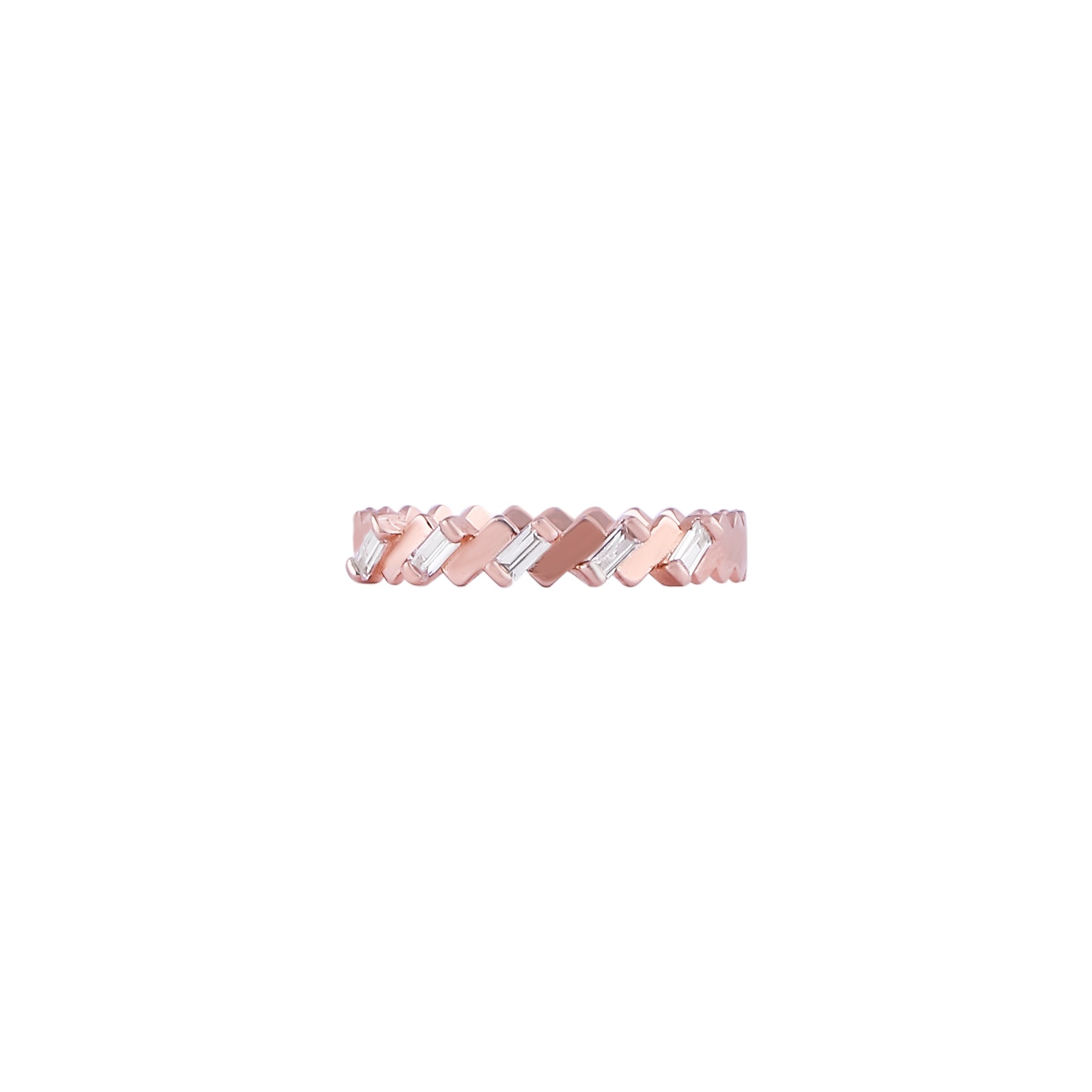 Baguette, CZ, Rose Gold