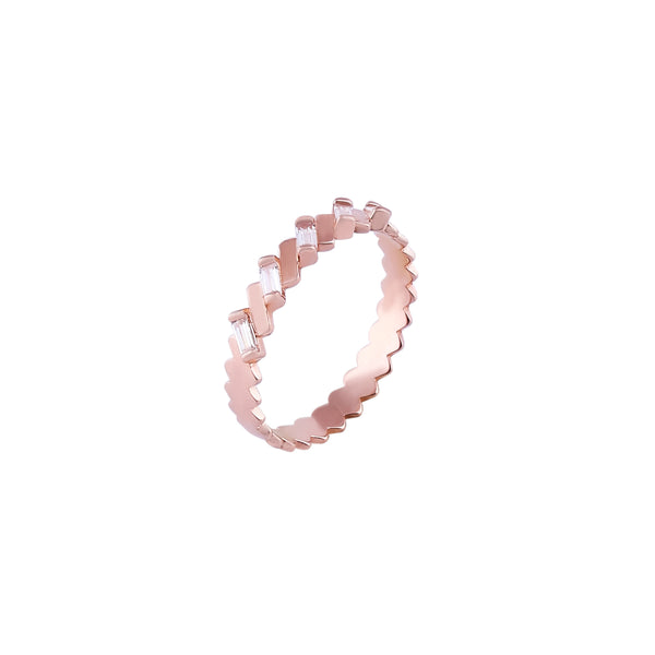 Baguette, CZ, Rose Gold