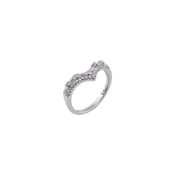 Pave Chevron Silver Ring for her