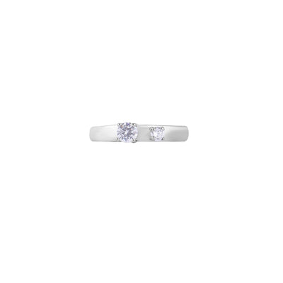 Two Stone CZ Silver Ring for her
