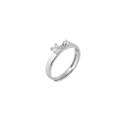 Two Stone CZ Silver Ring for her