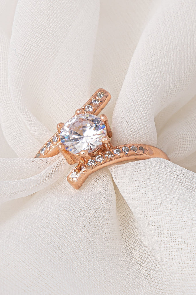 Rose Gold Curved Band Ring