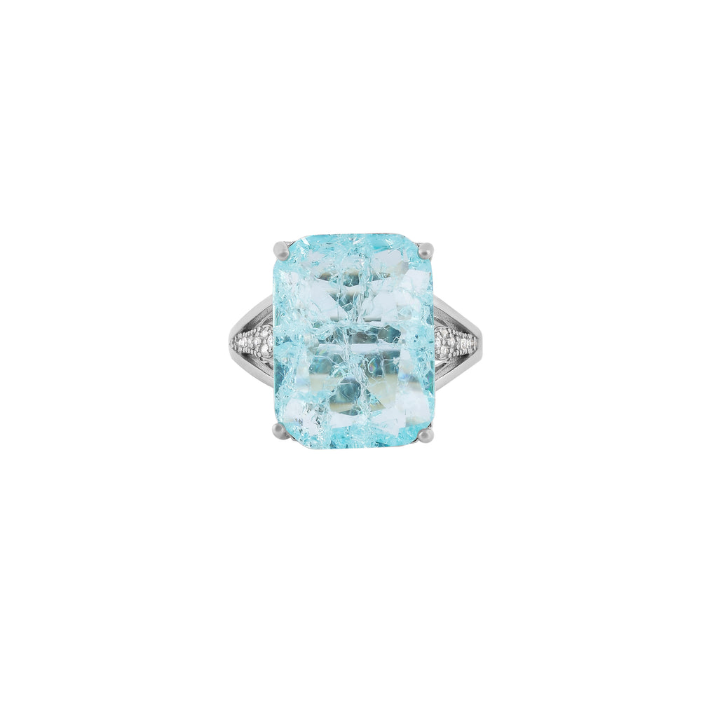 Rectangular Gemstone Accent Silver Ring for her