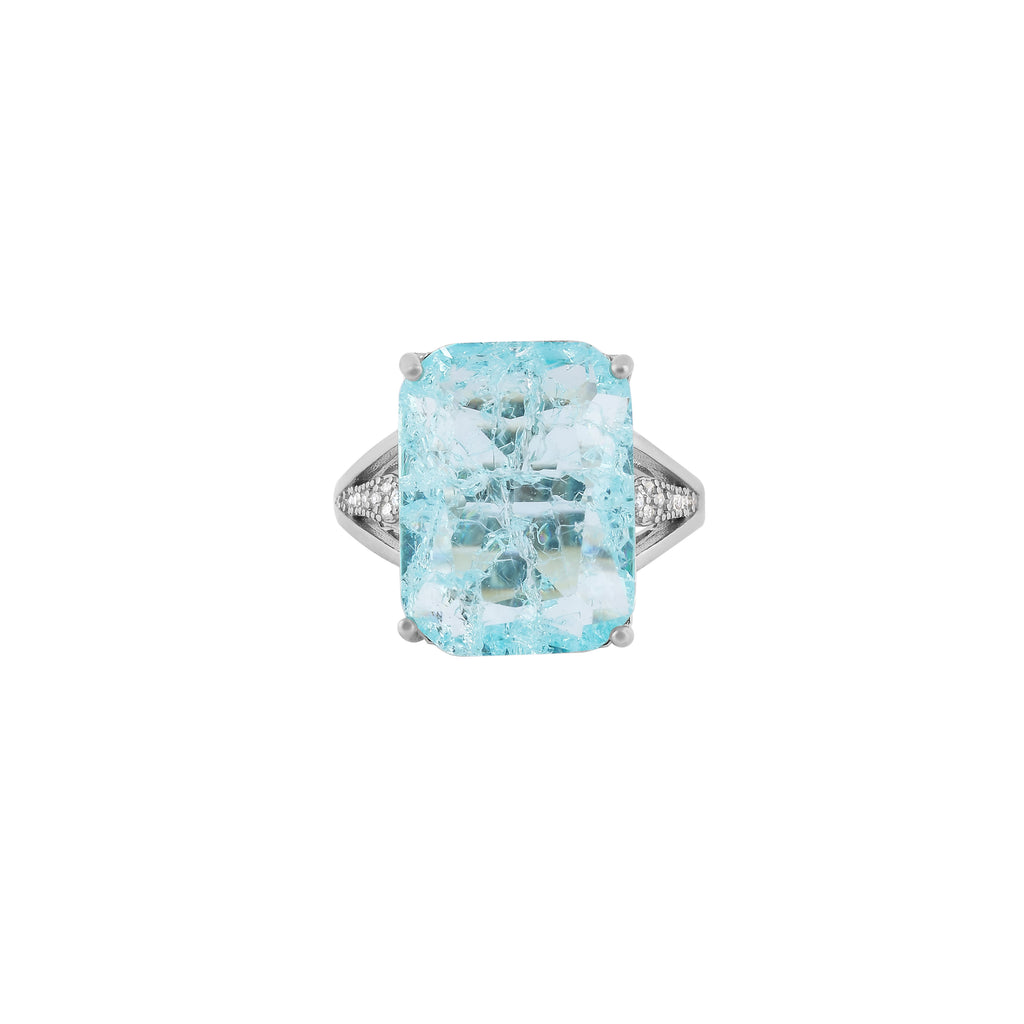 Rectangular Gemstone Accent Silver Ring for her