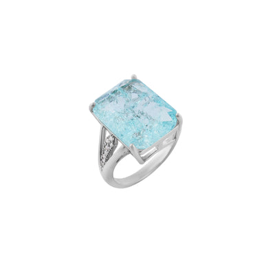 Rectangular Gemstone Accent Silver Ring for her