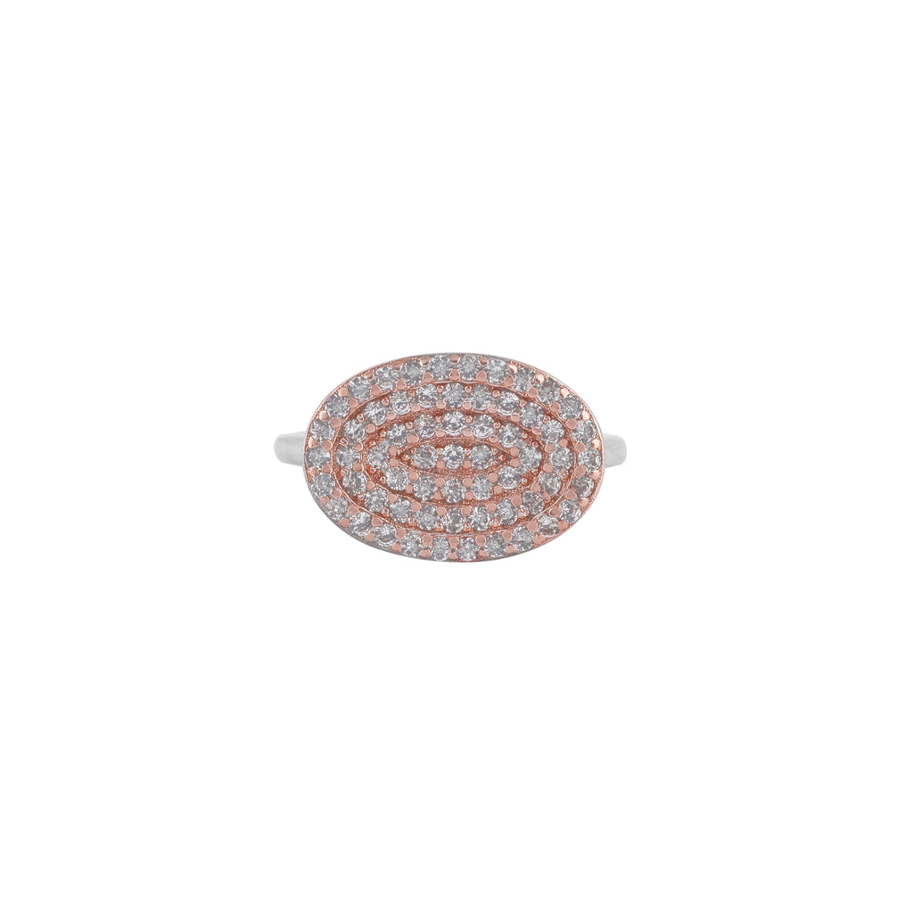 Oval Pave Silver Ring for her
