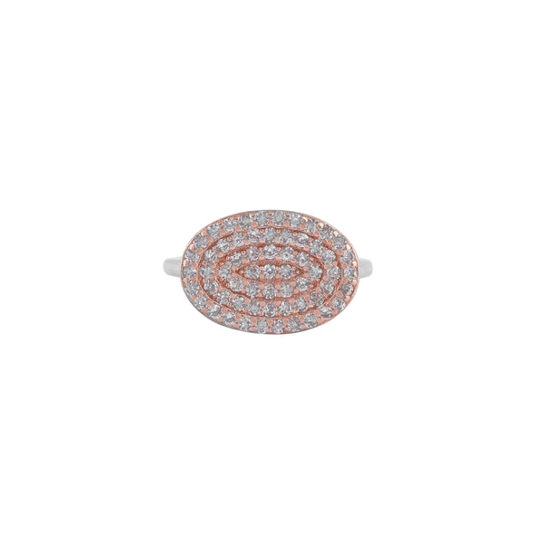 Oval Pave Silver Ring for her