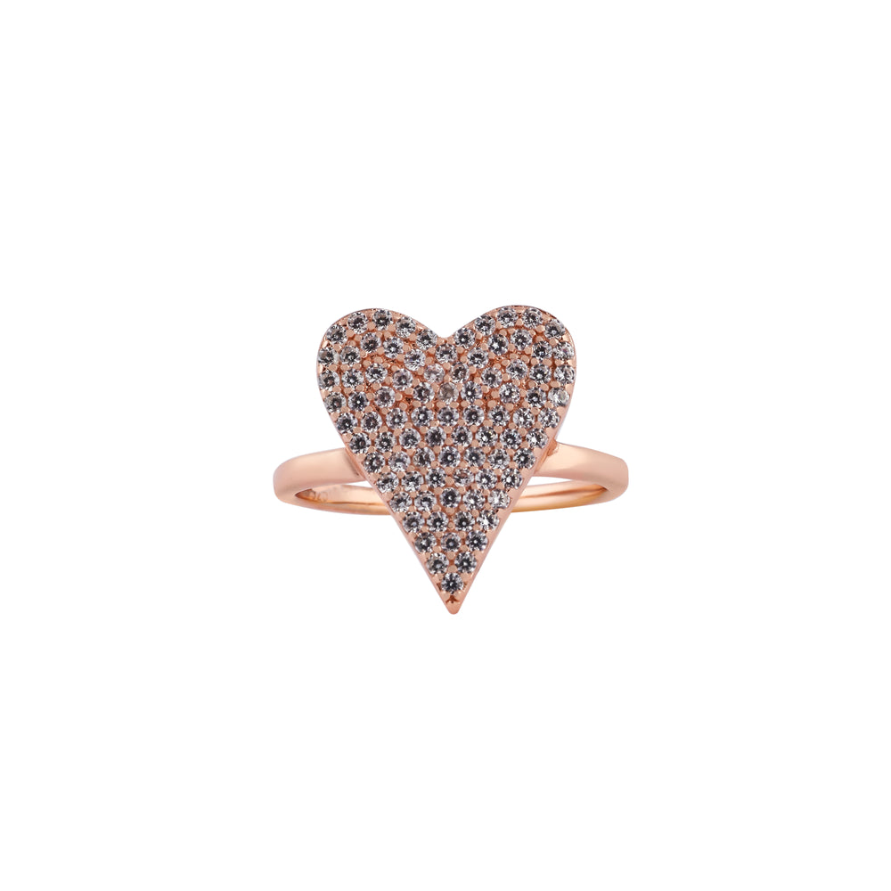 Pave Heart Rose Gold Ring for her