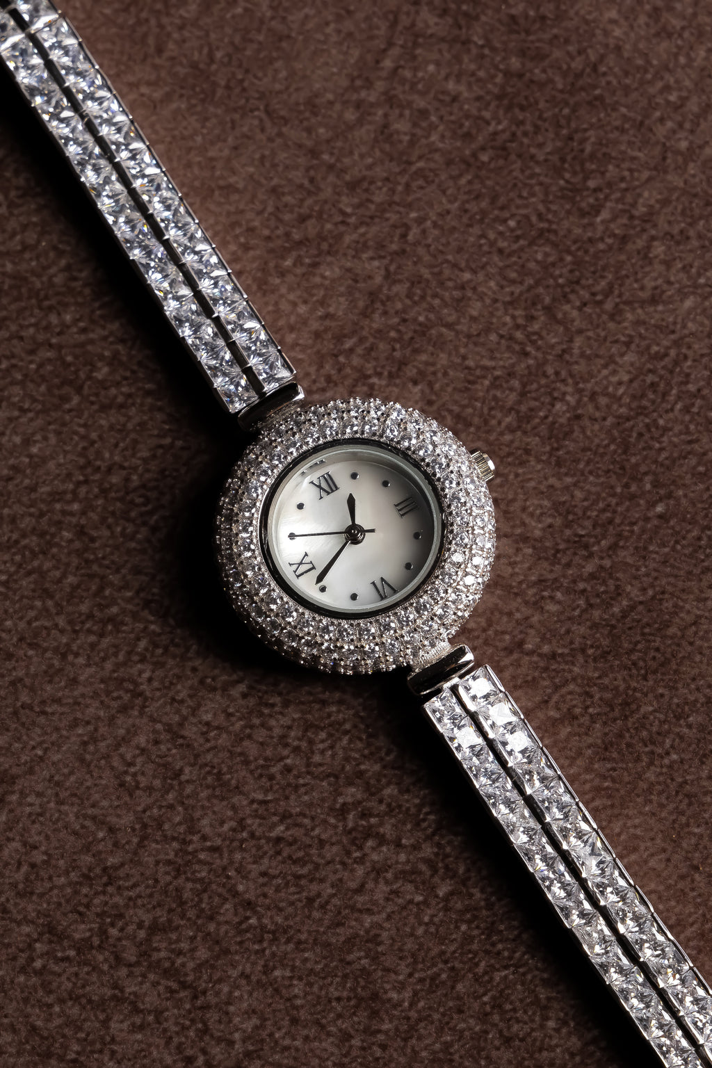 Diamond-Studded Roman Numeral Watch - Flâneur Global® | FG | 925 Fine Silver Jewelry & Accessories 