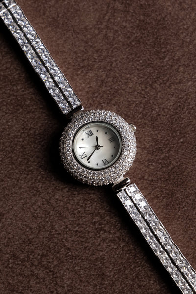 Diamond-Studded Roman Numeral Watch - Flâneur Global® | FG | 925 Fine Silver Jewelry & Accessories 