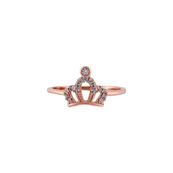 Pave Crown Rose Gold Ring for her