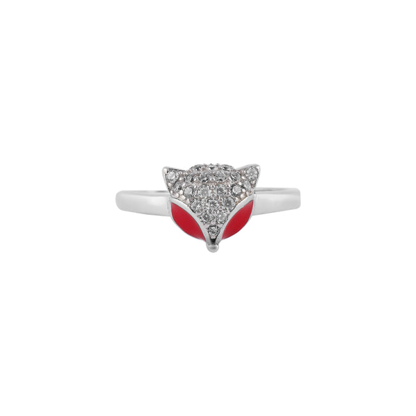 Fox Head Pave Silver Ring for her