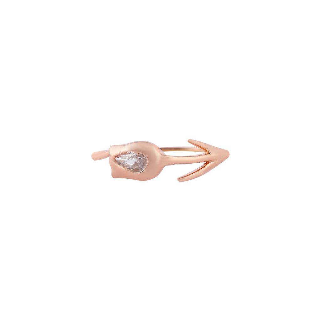 Heart and Arrow CZ Rose Gold Ring for her