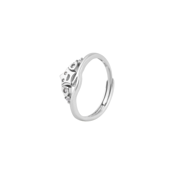 Openwork Detail Silver Ring for her