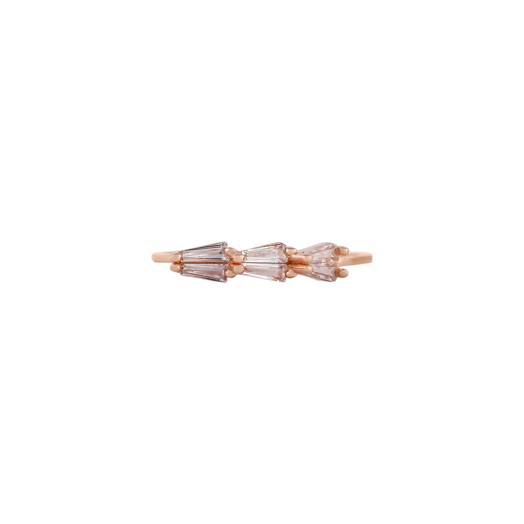 Graduated Baguette CZ Rose Gold Ring for her