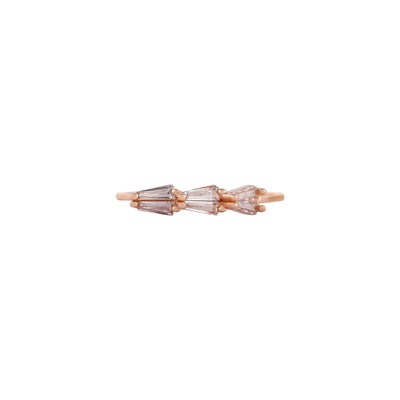Graduated Baguette CZ Rose Gold Ring for her