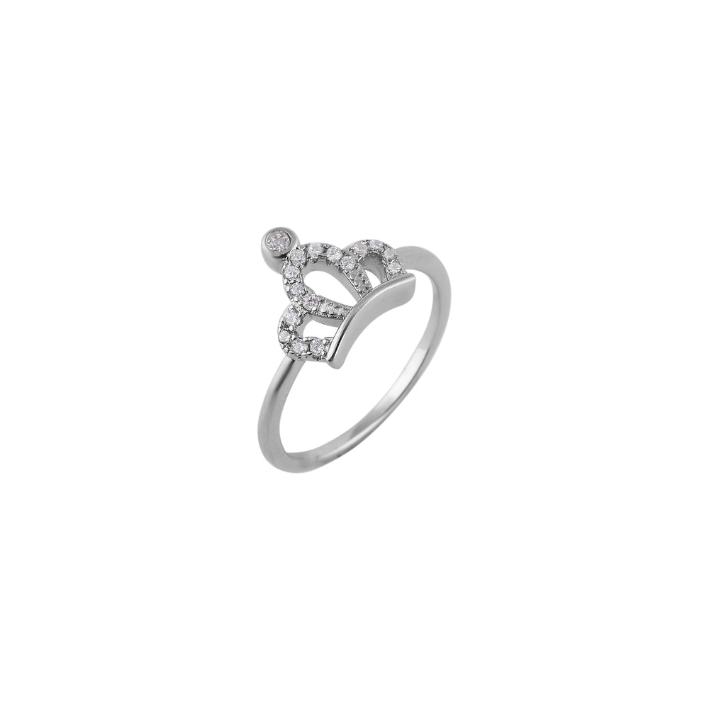 Crown Outline CZ Silver Ring for her
