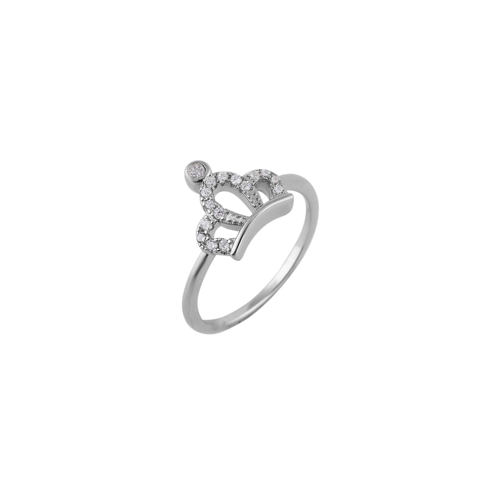 Crown Outline CZ Silver Ring for her