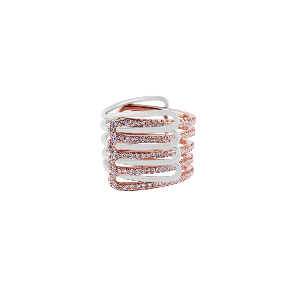 Multi-Row Pave Openwork Two-Tone Ring for her
