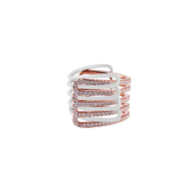 Multi-Row Pave Openwork Two-Tone Ring for her