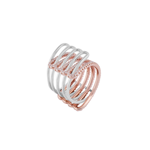 Multi-Row Pave Openwork Two-Tone Ring for her
