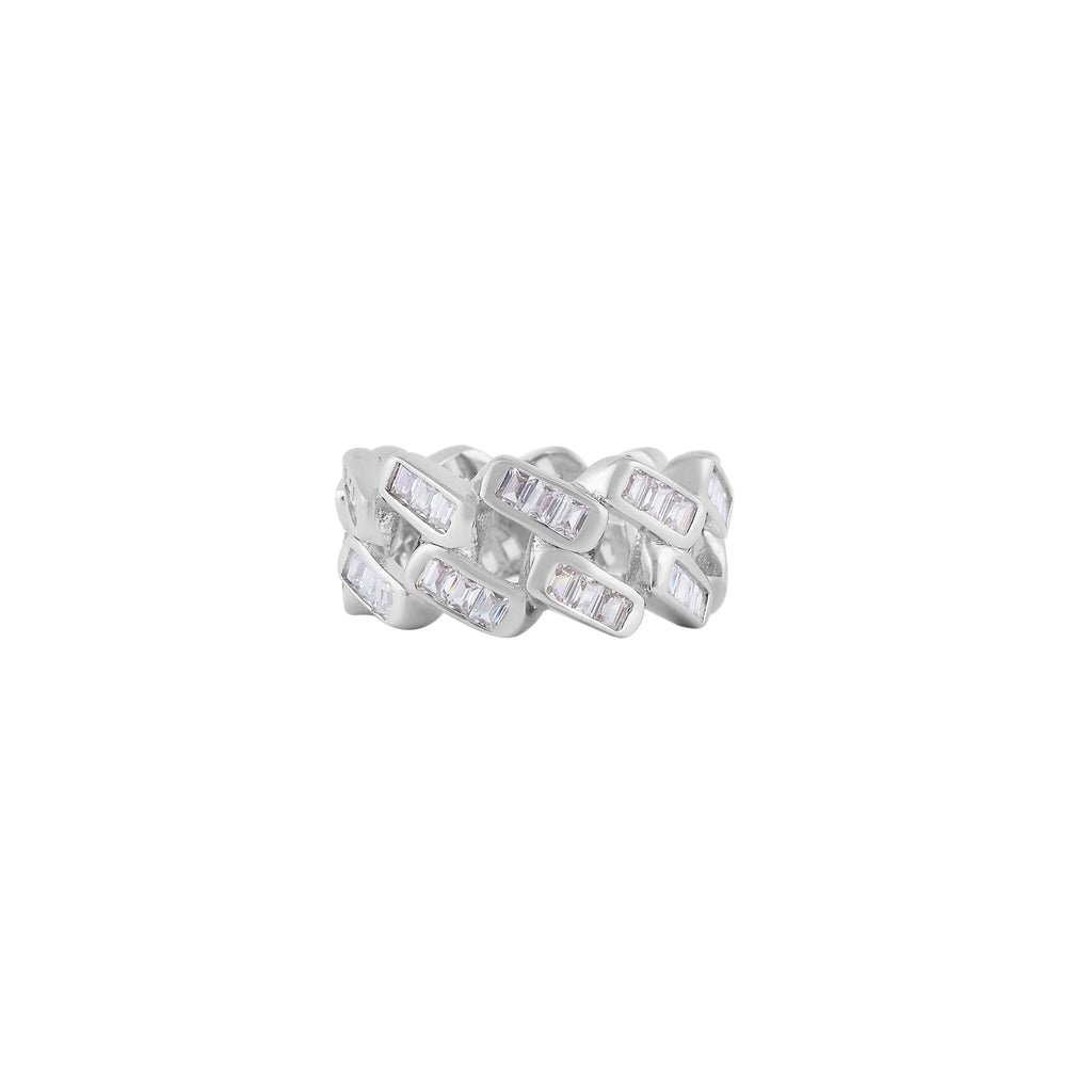Intertwined Baguette CZ Silver Band for her