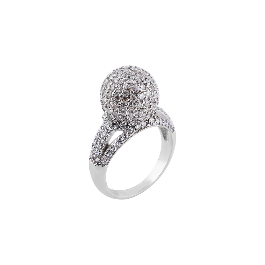 Pave Cluster Silver Ring for her