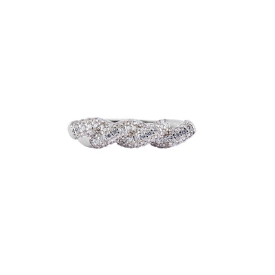 Braided Pave Silver Ring for her