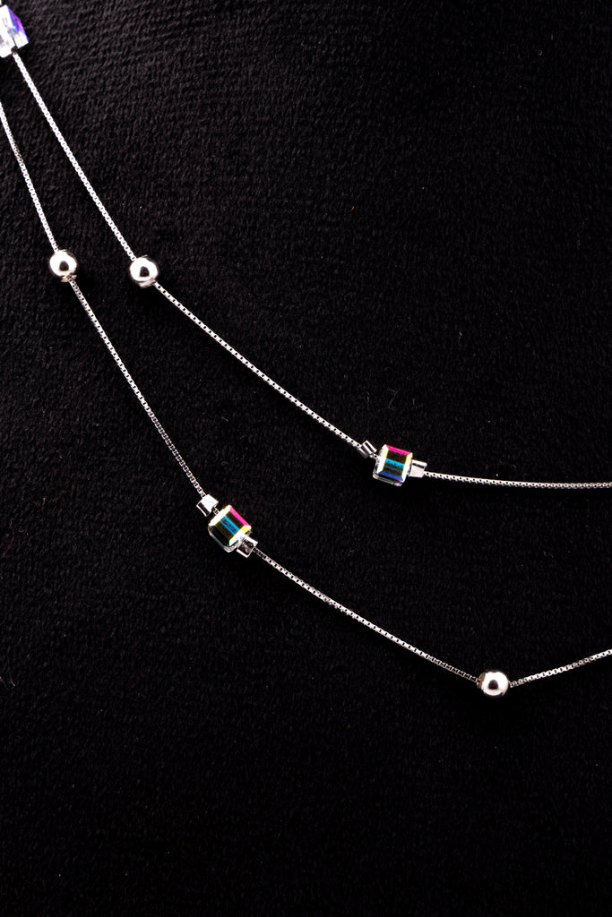 Iridescent Crystal Bead Necklace
