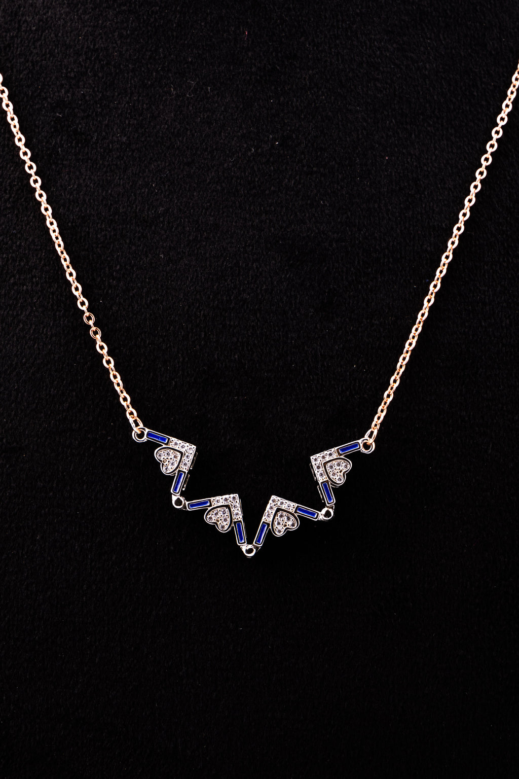 Elegant Heart and Sapphire Cross Pendant Necklace - Flâneur Global® | FG | 925 Fine Silver Jewelry & Accessories 