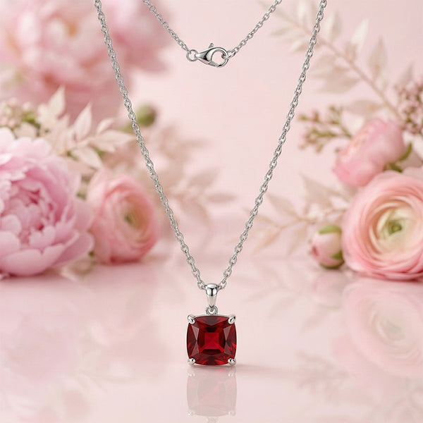 Flâneur Ruby Red Silver Pendant | 92.5 Sterling Charm