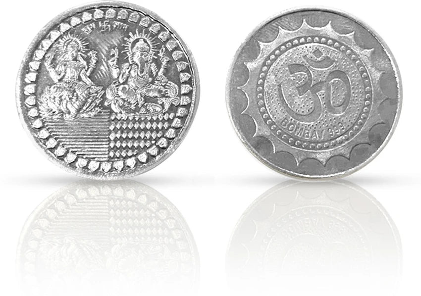 Pure Silver Lakshmi Ganesh Coin – 999 Silver