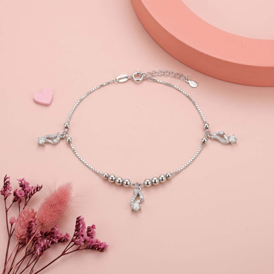 Ocean Whisper Seahorse Charm Anklet