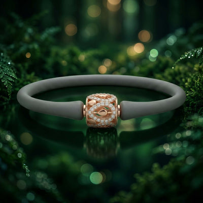 Rose Gold Filigree Charm Silicone Bracelet