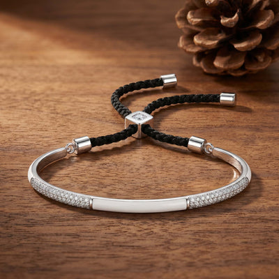 Zirconia Pavé Adjustable Silk Cord Bracelet