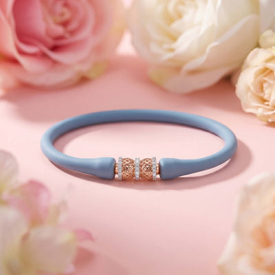 Rose Gold Filigree Charm Silicone Bracelet